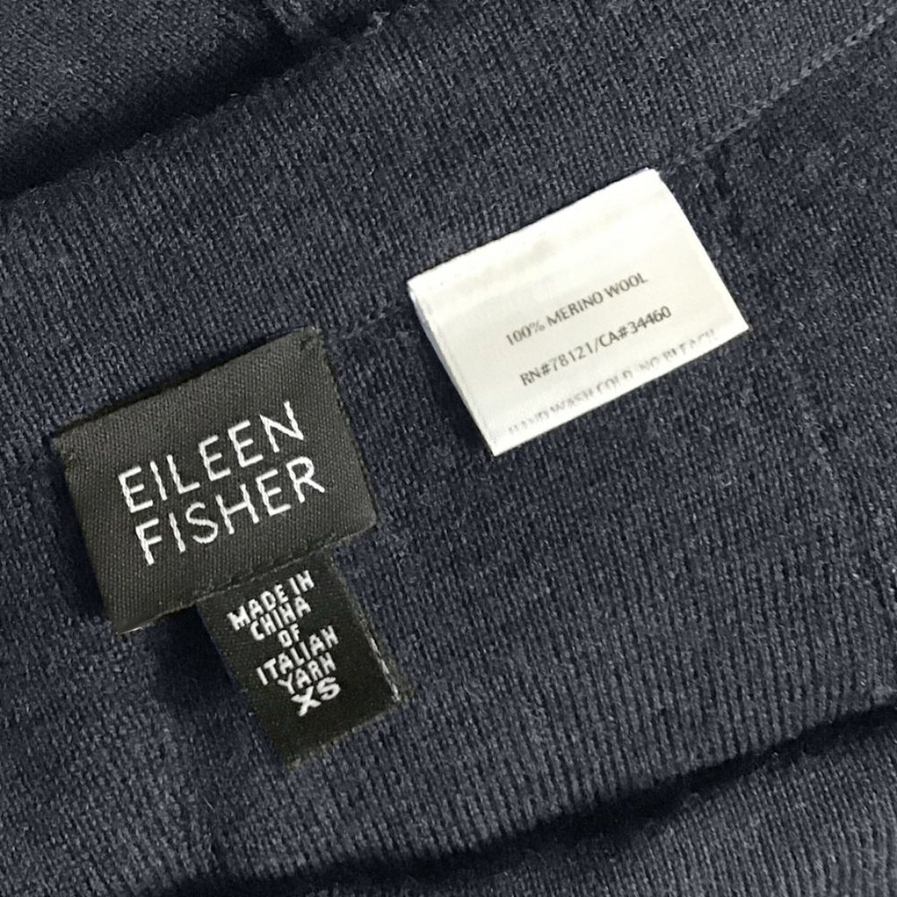 EILEEN FISHER Dark Grey Wool Gored Midi Length Skirt - Picture 6 of 8